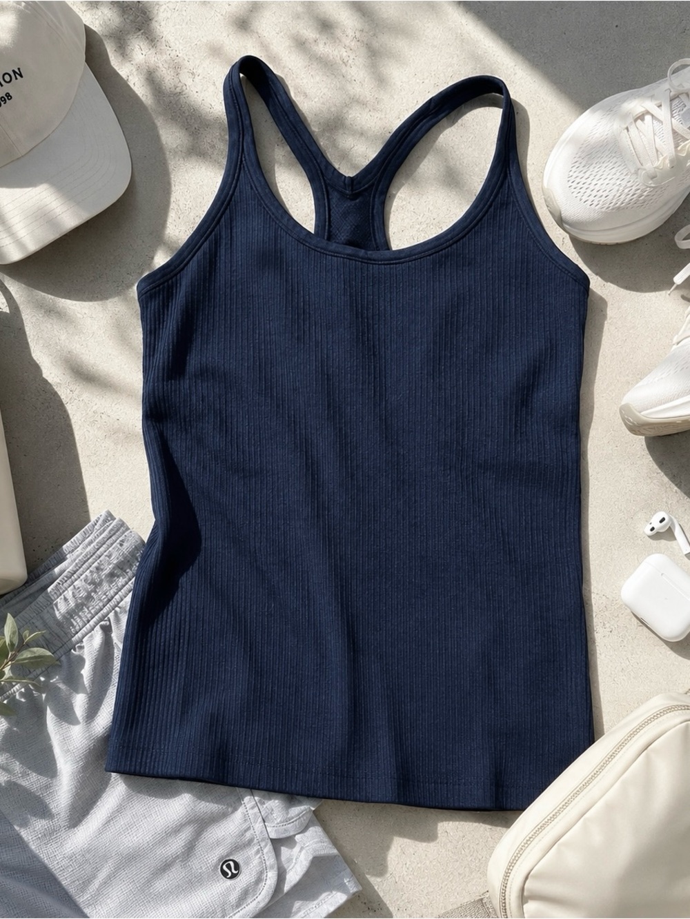 Lululemon Ebb to Street Tank Navy Racerback Tank Top size 8
